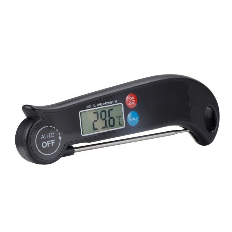 Instant-read meat thermometer with backlit LCD display for turkey and BBQ