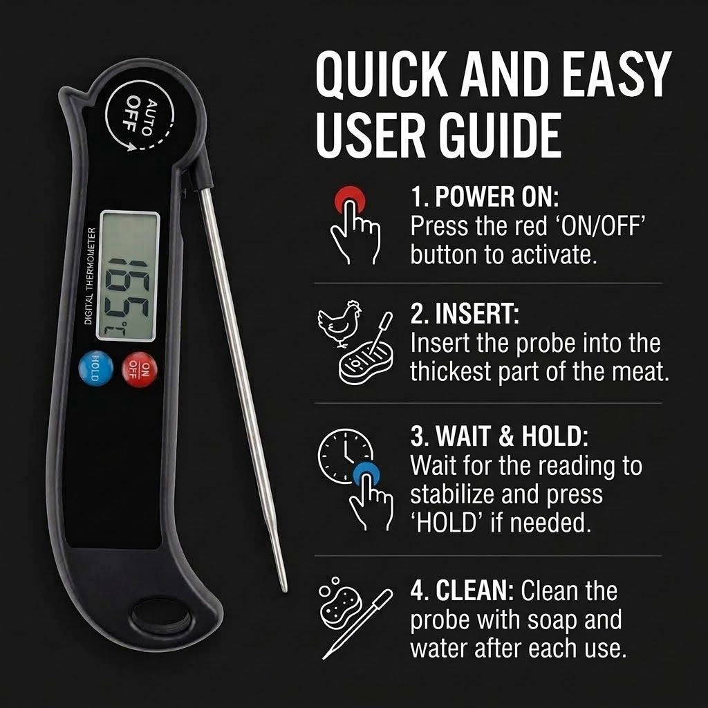 How to use the instant-read meat thermometer in four easy steps
